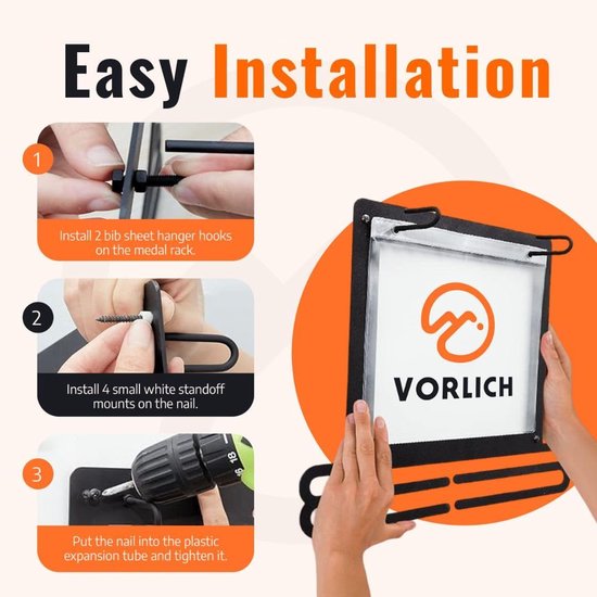 Medaillehouder en Bibdisplay - Sport Display - Herinneringen Bewaren - Ruimte voor 50+ Medailles - 356 cm Breed - Zwart — afbeelding 5