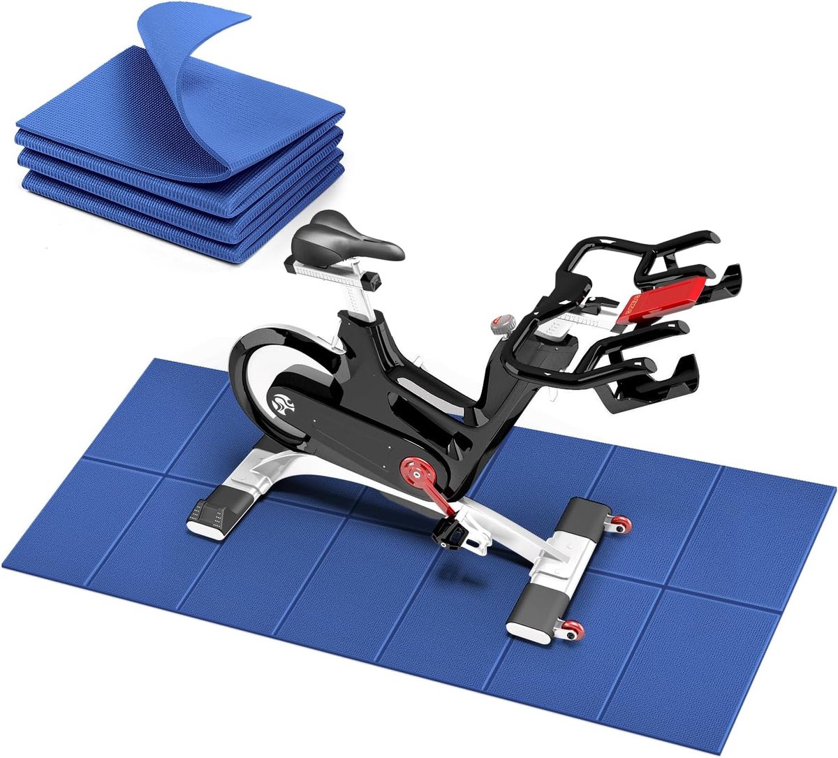 SnelShoppen - Heavy Duty Vloerbeschermmat, Geluidsisolerend, Waterdicht, Makkelijk te Reinigen, 6 mm PVC Mat, Fitnessmachine, 173 x 61 x 0.6 cm, Gymna