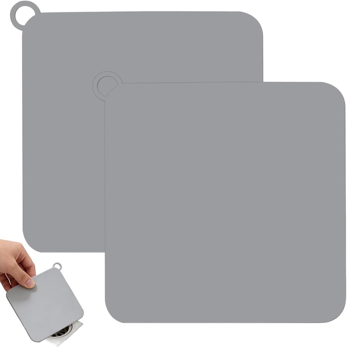 2-Piece Floor Drain Lid Square Silicone 20 x 20 cm for Floor Drain, Odor Stop for Shower Siphons, Odor Stop for - ShopVlot