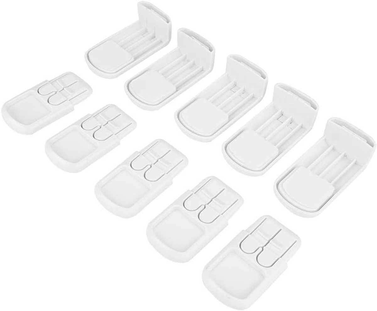 SnelShoppen - Fdit Baby Veiligheidsloten voor Kasten en Lades - 5 Stuks - Wit - Duurzaam ABS Materiaal - Ideaal voor Kinderen in Huis en Keuken