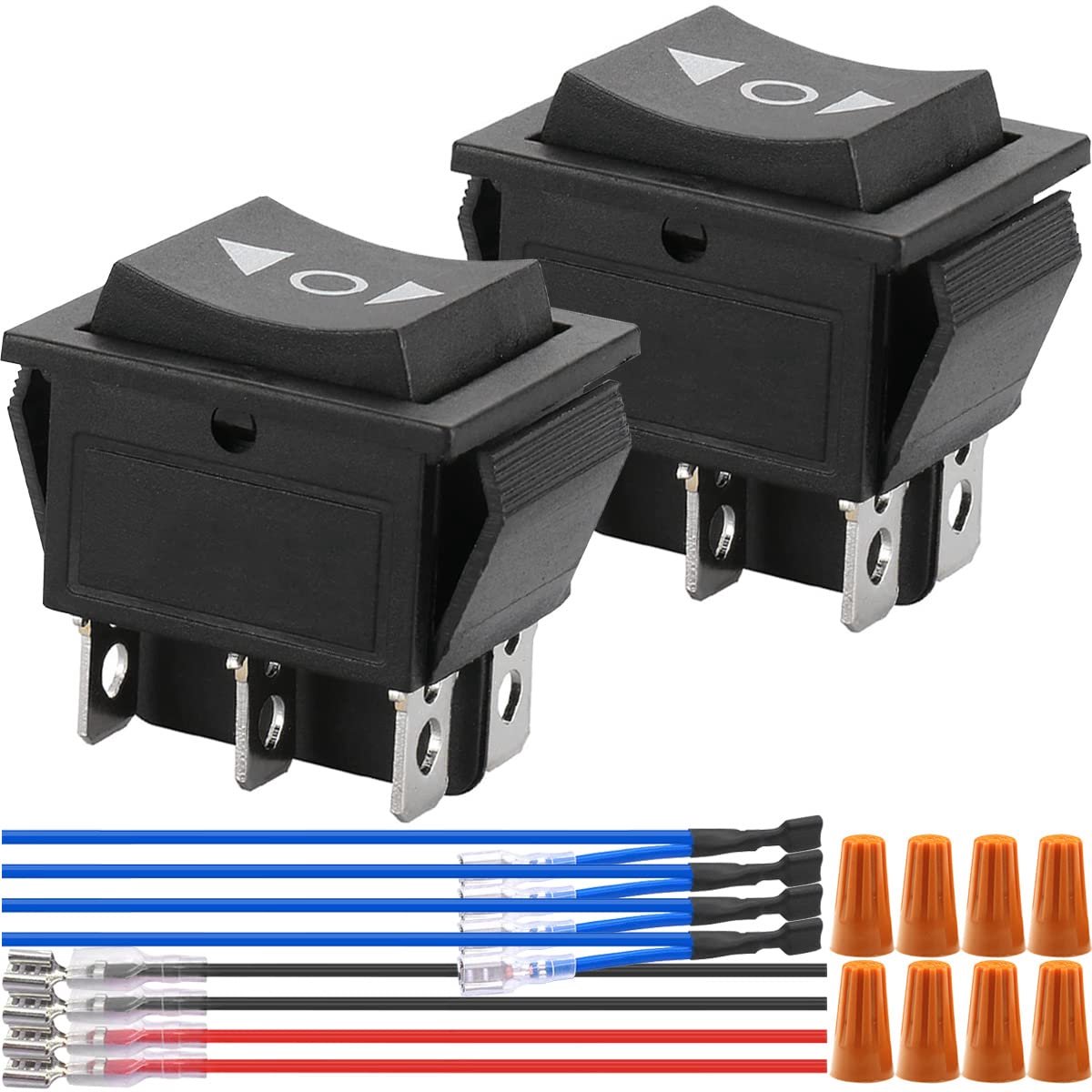 SnelShoppen - Rocker Switch 6 Pin 3 Positie ON/Off/ON Momentary Schakelaar Polarity Reverse DC 12V 10A Motorbesturing AC 110V-220V DPDT Auto Boot Scha