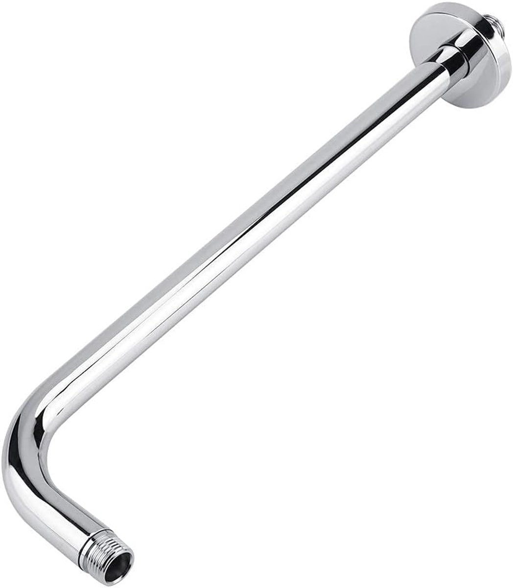 SnelShoppen - 16 Inch Douchearm Vervangen, Extra Lange RVS Douchekop Arm met Flens, Chroom Geplateerd, Hoogwaardige Kwaliteit, Voor Regen Douche