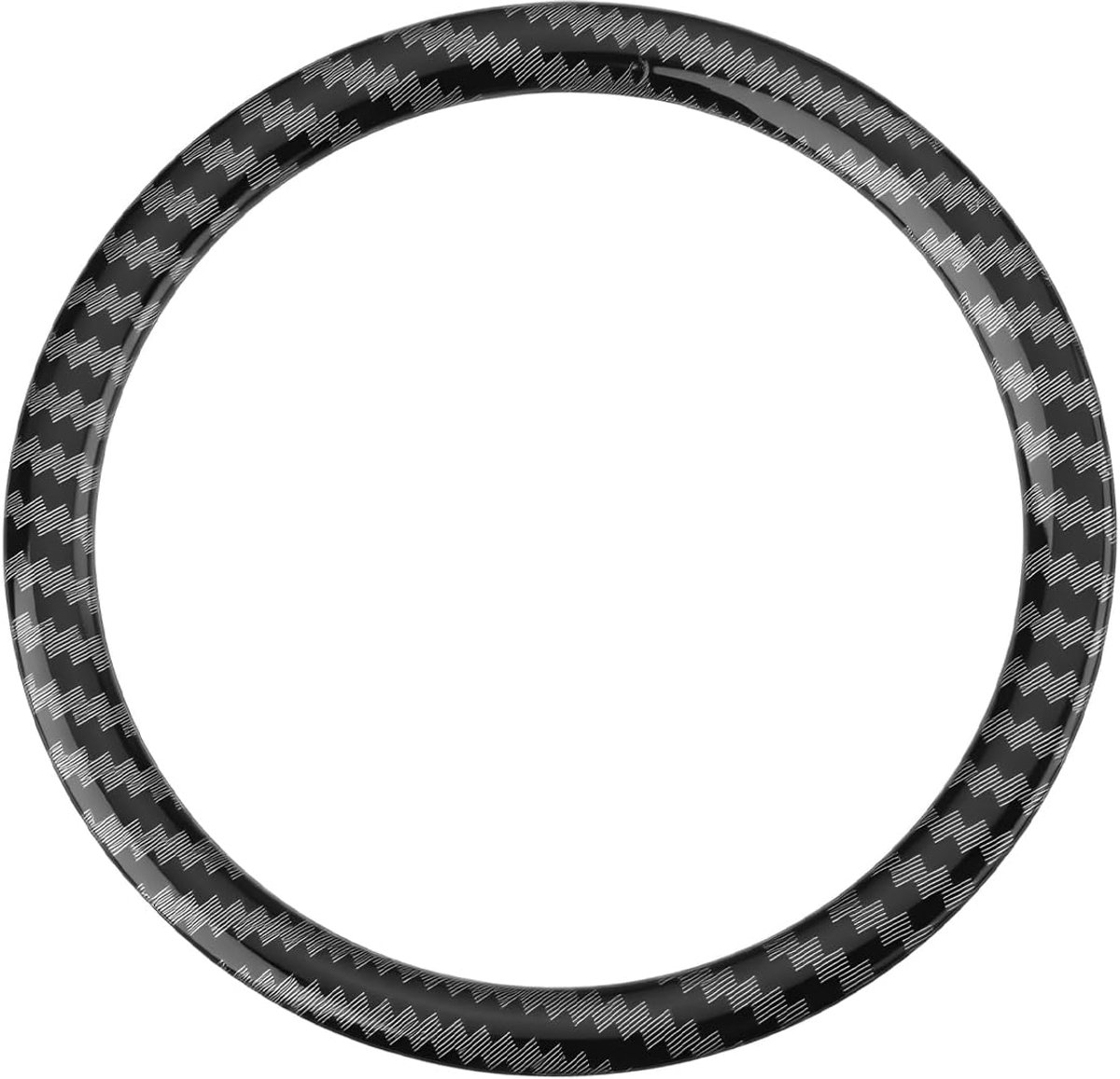 SnelShoppen - Auto Stuurwiel Embleem Decoratieve Cirkel Ring Sticker - Koolstofvezel - Compatibel met MG ZS HS MG5 MG6 2017-2025 - Lichtgewicht, Sterk