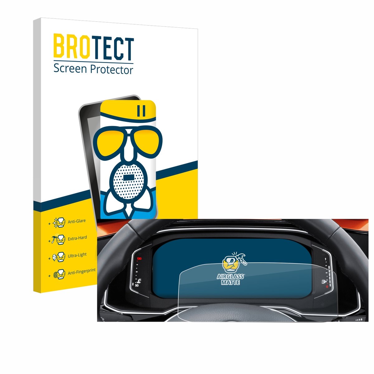 BROTECT - Screenprotector voor Volkswagen Polo 6 Digital Cockpit Pro - Folie Beschermfolie Beschermglas matte