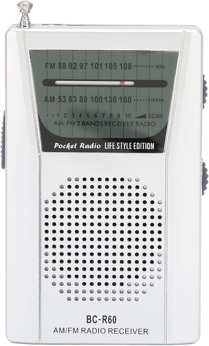 SnelShoppen - Draagbare Pocket Radio Transistor, Portable Batterij Aangedreven AM FM Radio met Sterke Geluid, Achterste Clip, Uitstekende Ontvangst vo