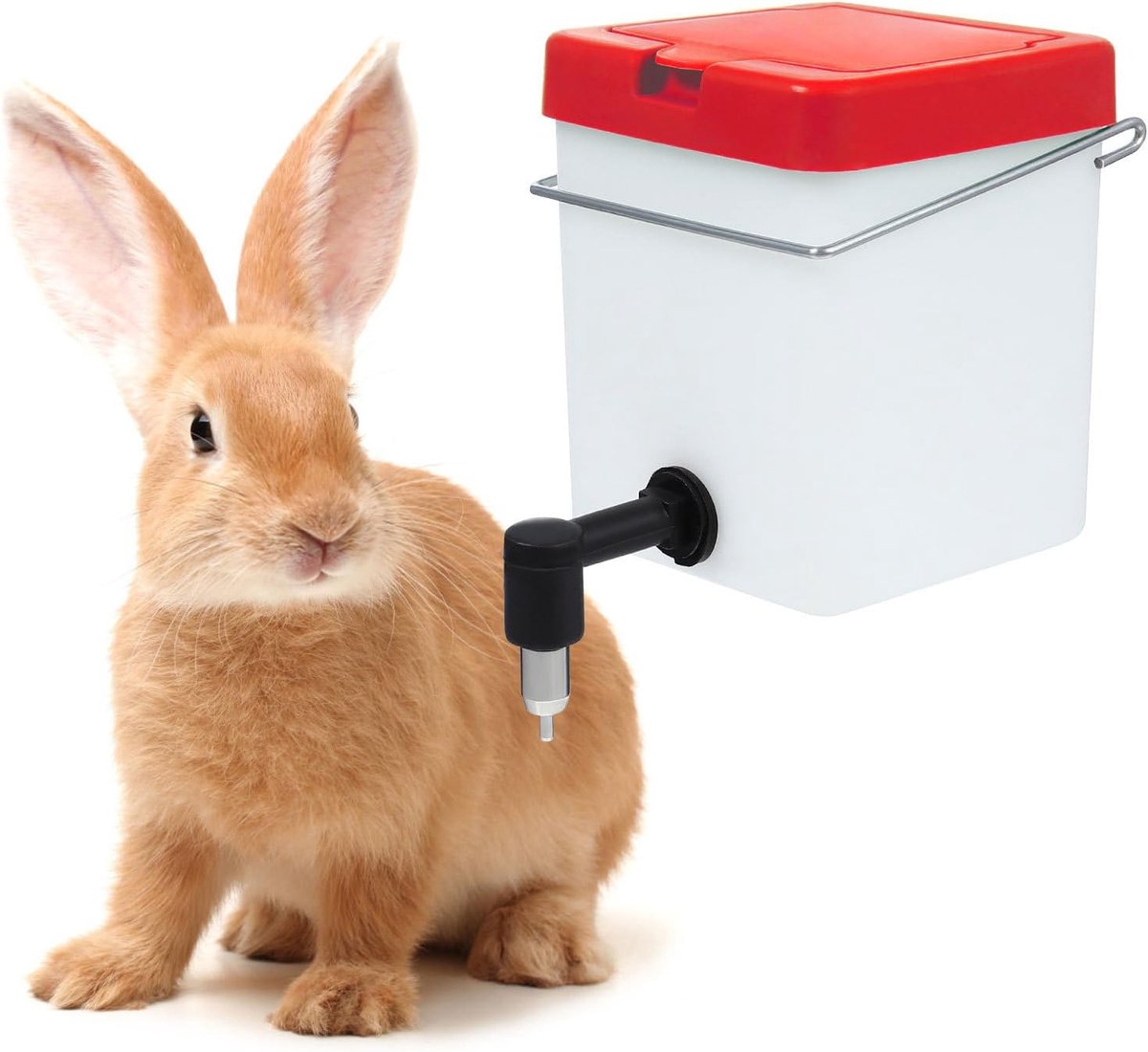 SnelShoppen - Hangende Drinkfles voor Konijnen, Chinchilla's, Cavia's, Egels en Fretten - Automatische Waterdispenser, Lekvrij, Duurzaam en Veilig Pla