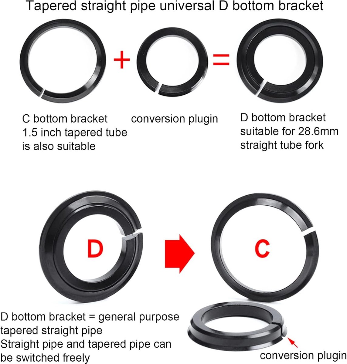 SnelShoppen - Fiets Headset Lagers Onderste Kom Staal Ring Wiel Lagers voor 1.5 Inch Getaperde Buis - Aluminium Legering, Lichtgewicht, Roestvrij, Wat