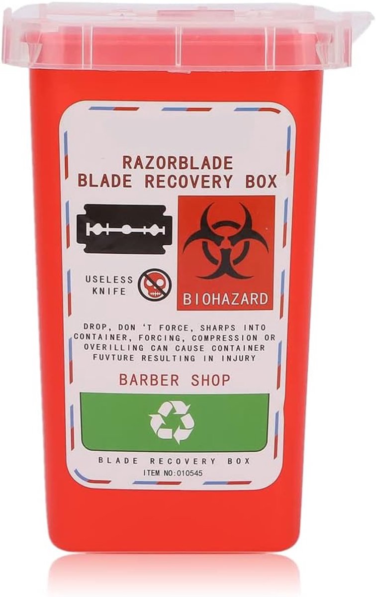 SnelShoppen - Needles Removal Container voor Veilig Afval, Veiligheid Container voor Scherpe Voorwerpen, Flip-Top Ontwerp, Rood, Geschikt voor Thuis e