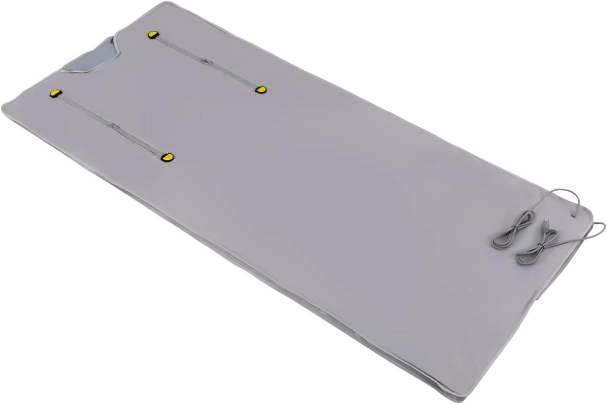 Sauna Deken - Verwarmingsdeken Infrarood - Ontspanning Thuis - Twee Zone Controle - 180 x 80 cm - Zilver