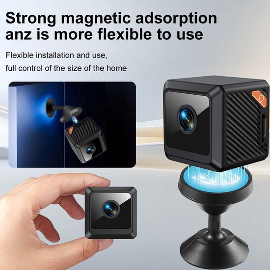 Binnen Camera WiFi - Mini Camera - Huis Bewaken - Nachtzicht Functie - 1080p Resolutie - Zwart — afbeelding 2