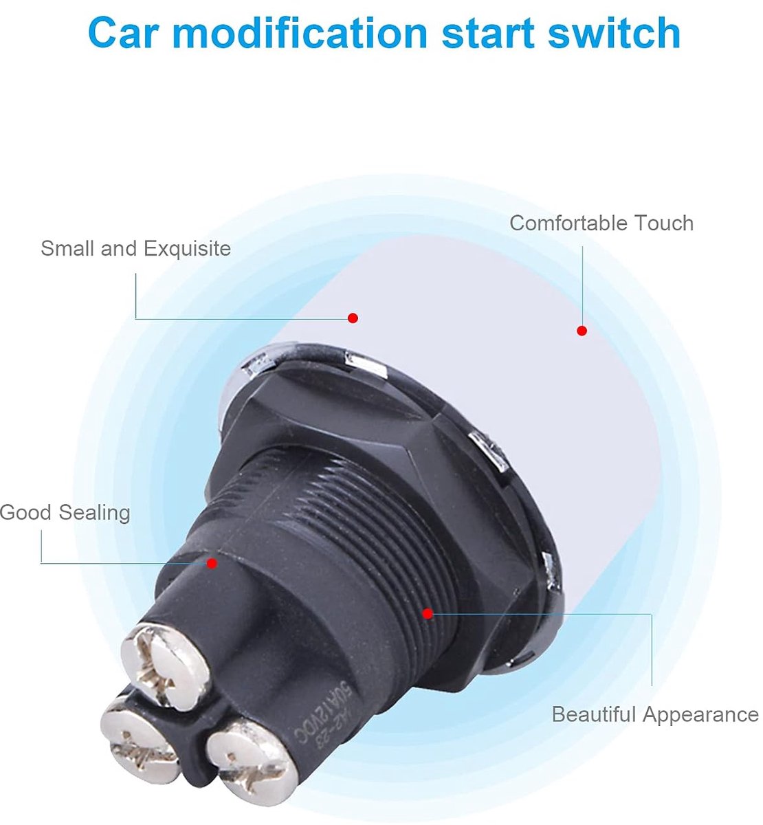 RUIZHI Starter Motor Button Multifunction Push Start Ignition Switch DC 12V 50A Ignition Starter Off (ON) Torque - ShopVlot