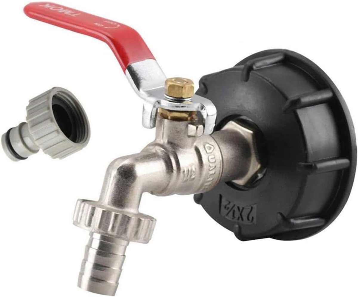 SnelShoppen - IBC Tank Adapter 1/2" S60X6 - IBC Totaalvat Afvoeraansluiting - Veilig en Duurzaam - Geschikt voor Olie, Brandstof en Water - Volledig G