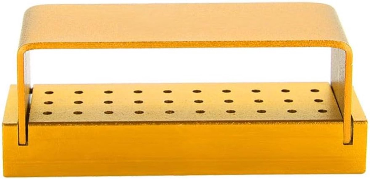 SnelShoppen - Autoclavable Dental Disinfectant Box 30 Gaten Aluminium Sterilisatiebox voor Tandheelkundige Gereedschappen - Goud