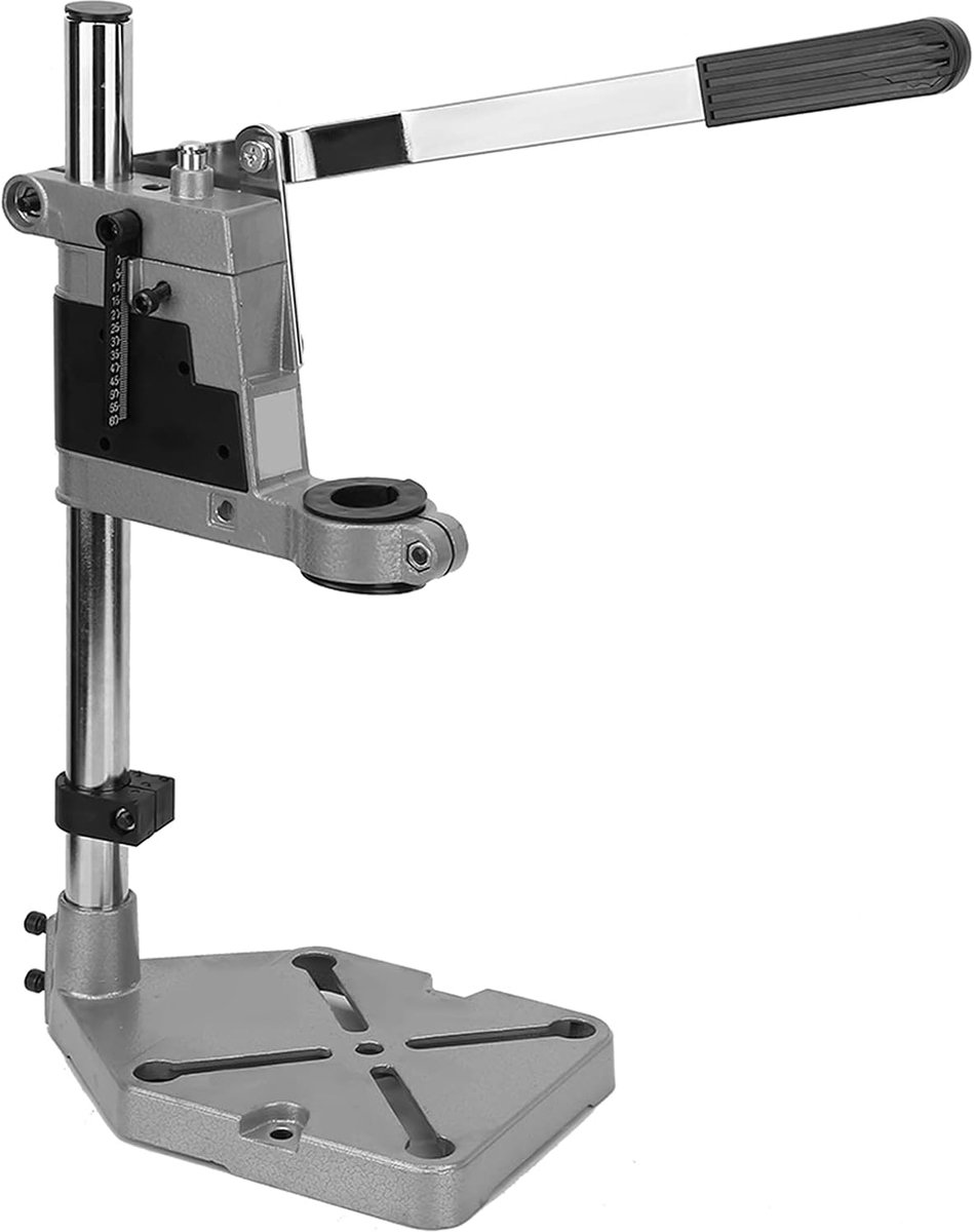 SnelShoppen - Universale Supporto per Trapano a Colonna - Multifunzionale Trapano Elettrico - Regolabile - Profondità di Foratura fino a 60 mm - 2 For