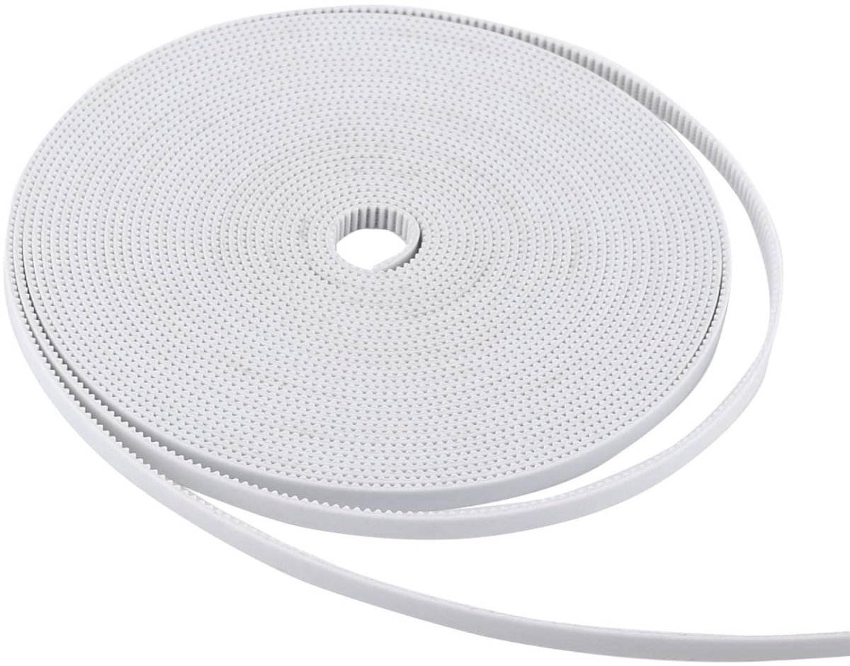 SnelShoppen - Timing Belt 10m Wit Open Timing Belt voor 3D Printer 6mm Breed PU met Stalen Kern, Duurzaam en Flexibel