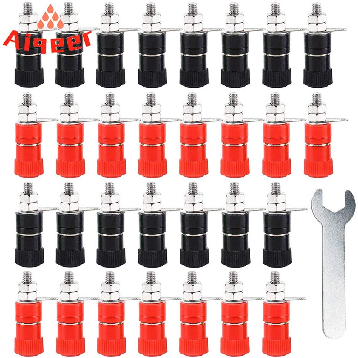 SnelShoppen - 30 Stuks 4mm Banana Plugs, Luidspreker Aansluitingen, Binding Post Terminal voor Banana Clamp Sheet (Zwart, Rood)