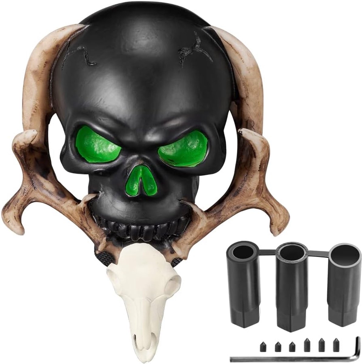 Blueshyhall Skull Car Shifter Shifter Shift Universal Skull Lever, Car Trim, Car Skull Shifter Knob Tuning Adapter - ShopVlot