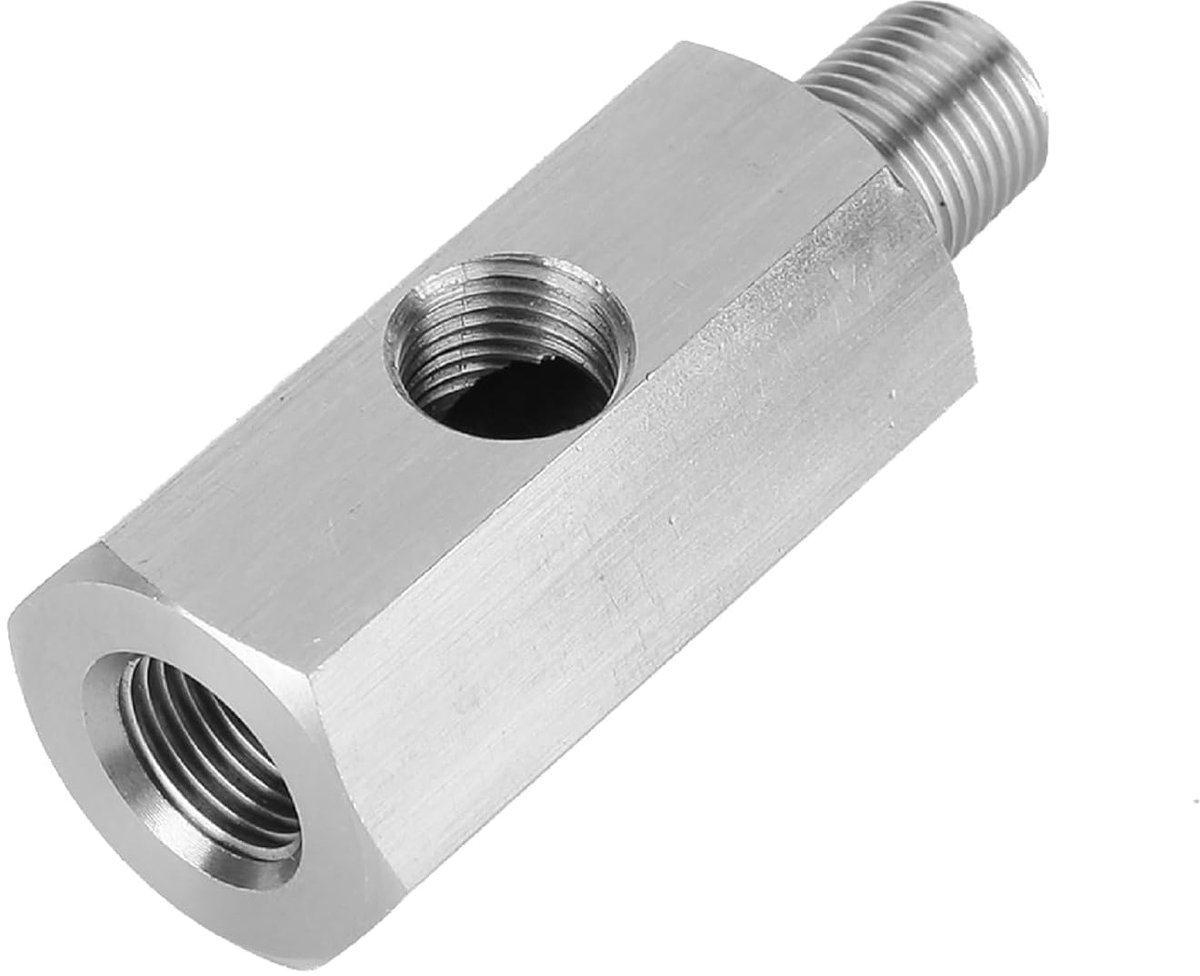 SnelShoppen - KSTE M10 * 1.5T Adapter - Roestvrij Stalen M10 * 1.5 Olie Druk Gevoeliger T naar NPT Adapter voor Turbo Voeding, 0-6 Bar Sensor Adapter