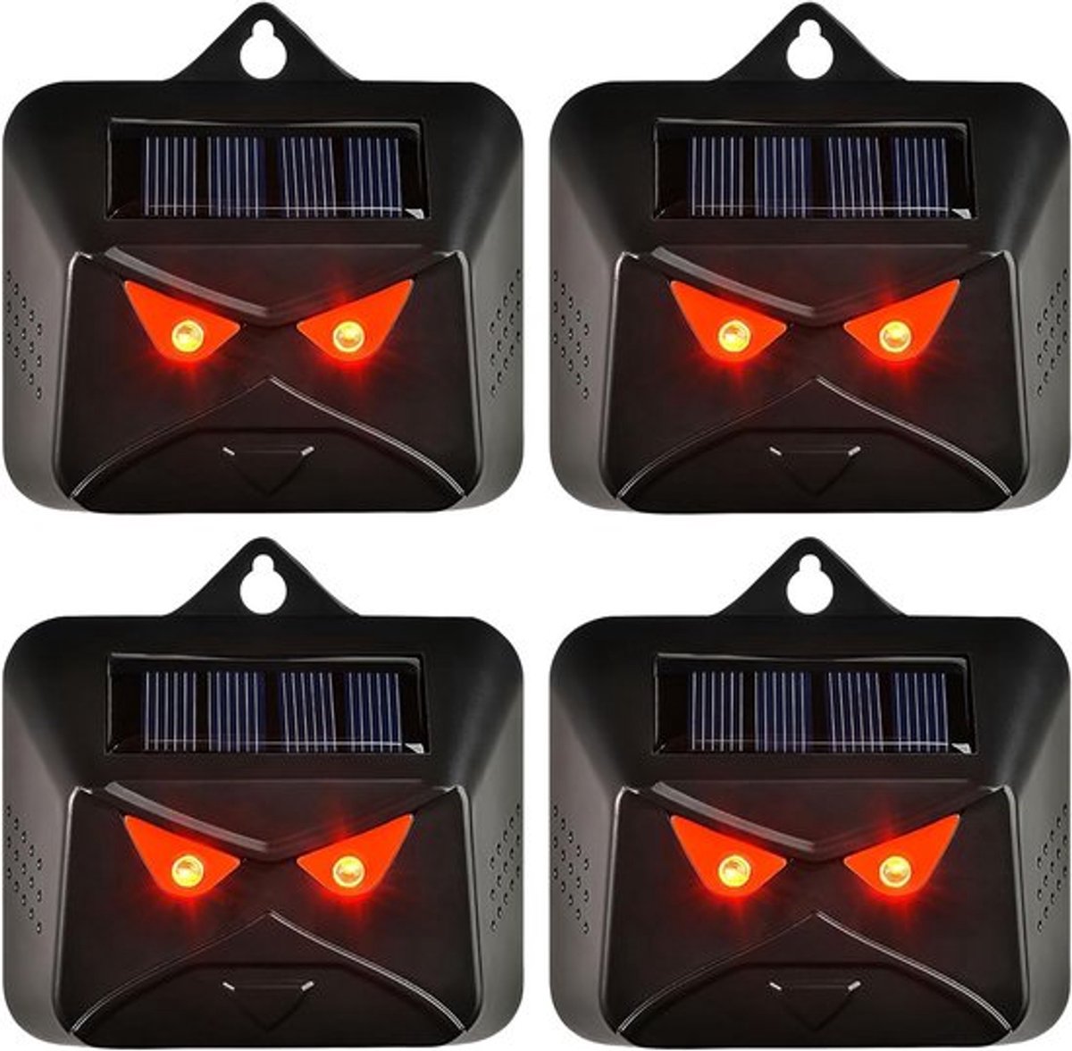 Effectieve Zonne-energie Dierenafschrikker voor Buiten, 4-Pack met Rode LED Licht, Voorkom Ongedierte zoals Raccoons, Vossen en Reeën