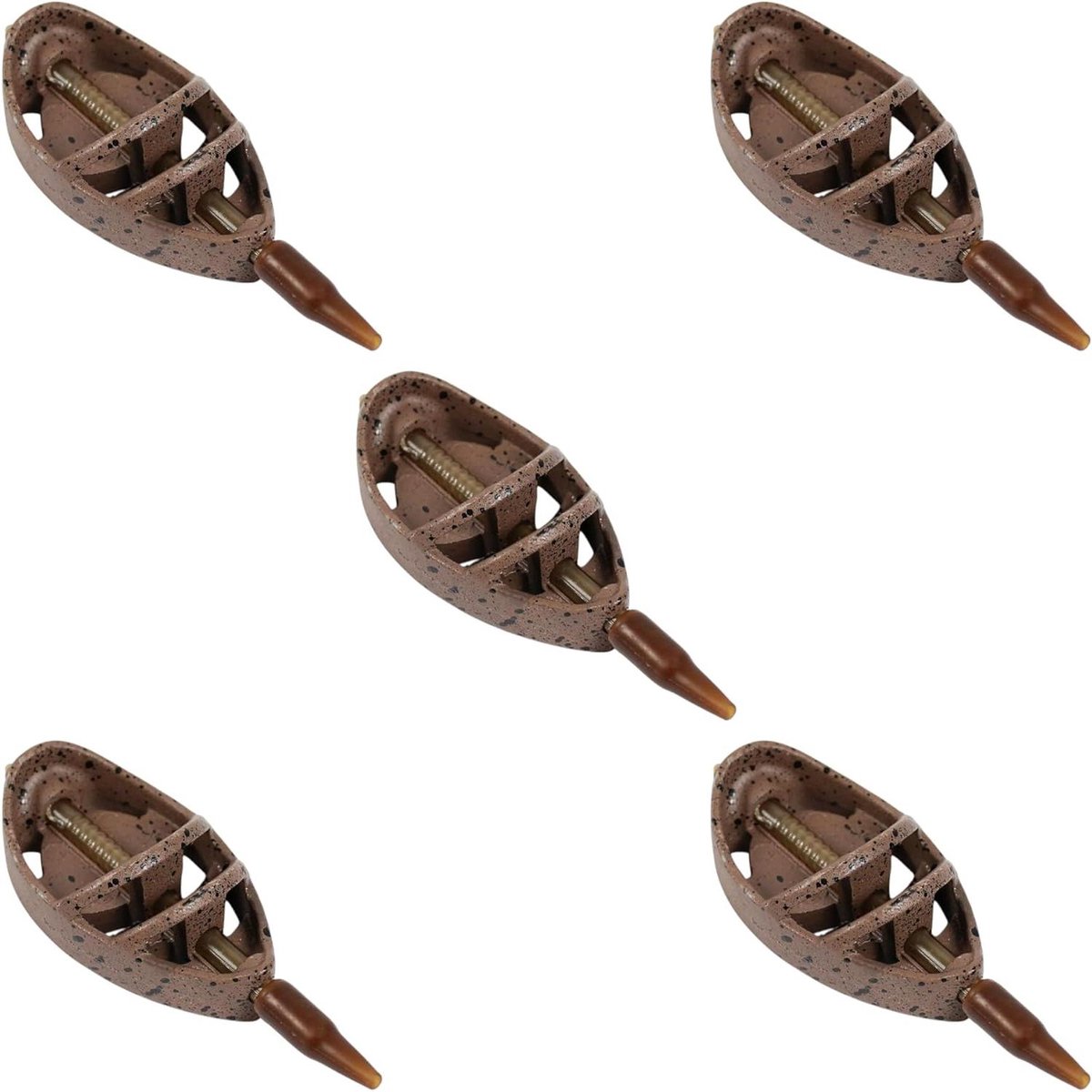 Voederdispenser Set - Voedermandjes Vis - Karpervissen - Snelwisselsysteem - 50g 5 Stuks - Groen