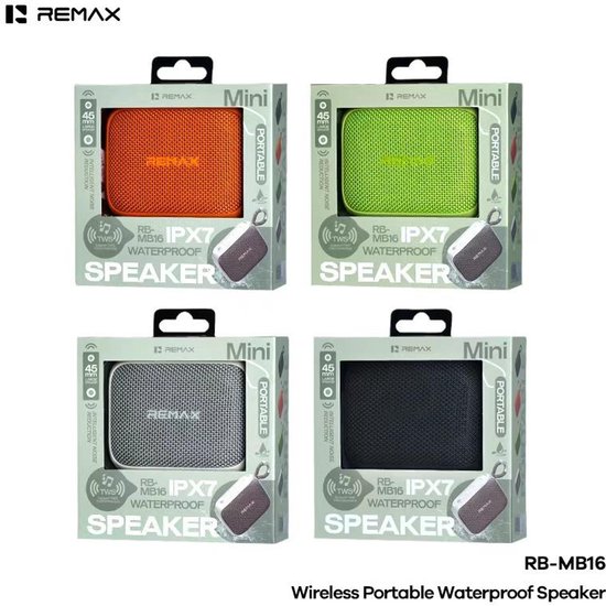 Remax RB-MB16 - Bluetooth speaker - Draagbaar - Waterbestendig - Zwart van Remax — afbeelding 2