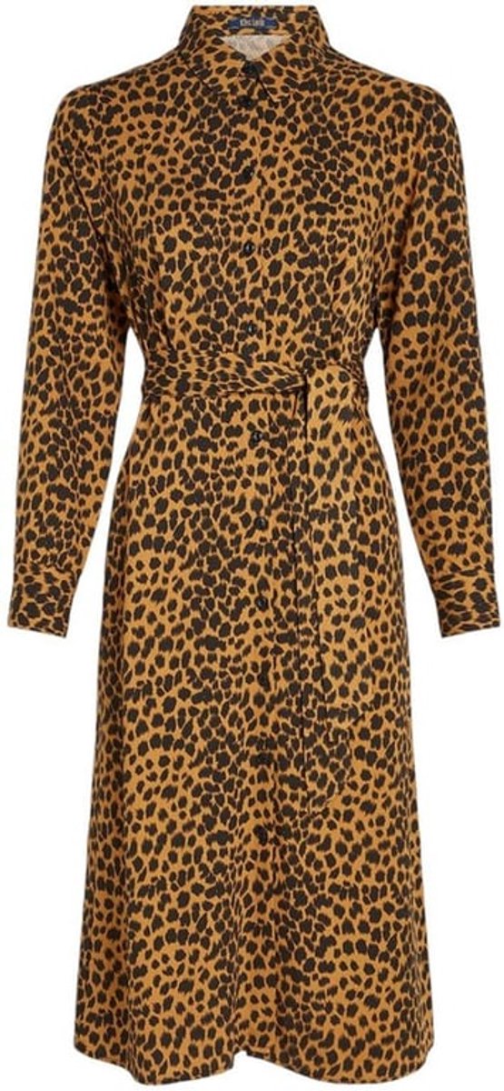 Blousejurk - Duurzame Lenzing EcoVero-stof - Klassieke Hemdkraag - Lange Mouwen - Knoopsluiting - Zijdelingse Steekzakken - Jurk