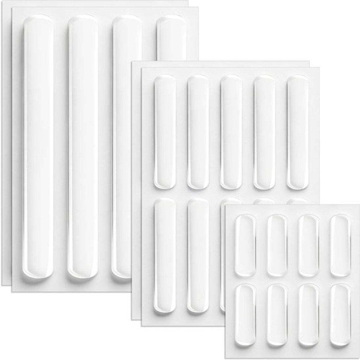 Transparante beschermpads voor meubels - 36 stuks siliconen bumpers voor deurgrepen, rubberen pads, wit, ideaal voor bescherming en slijtvastheid