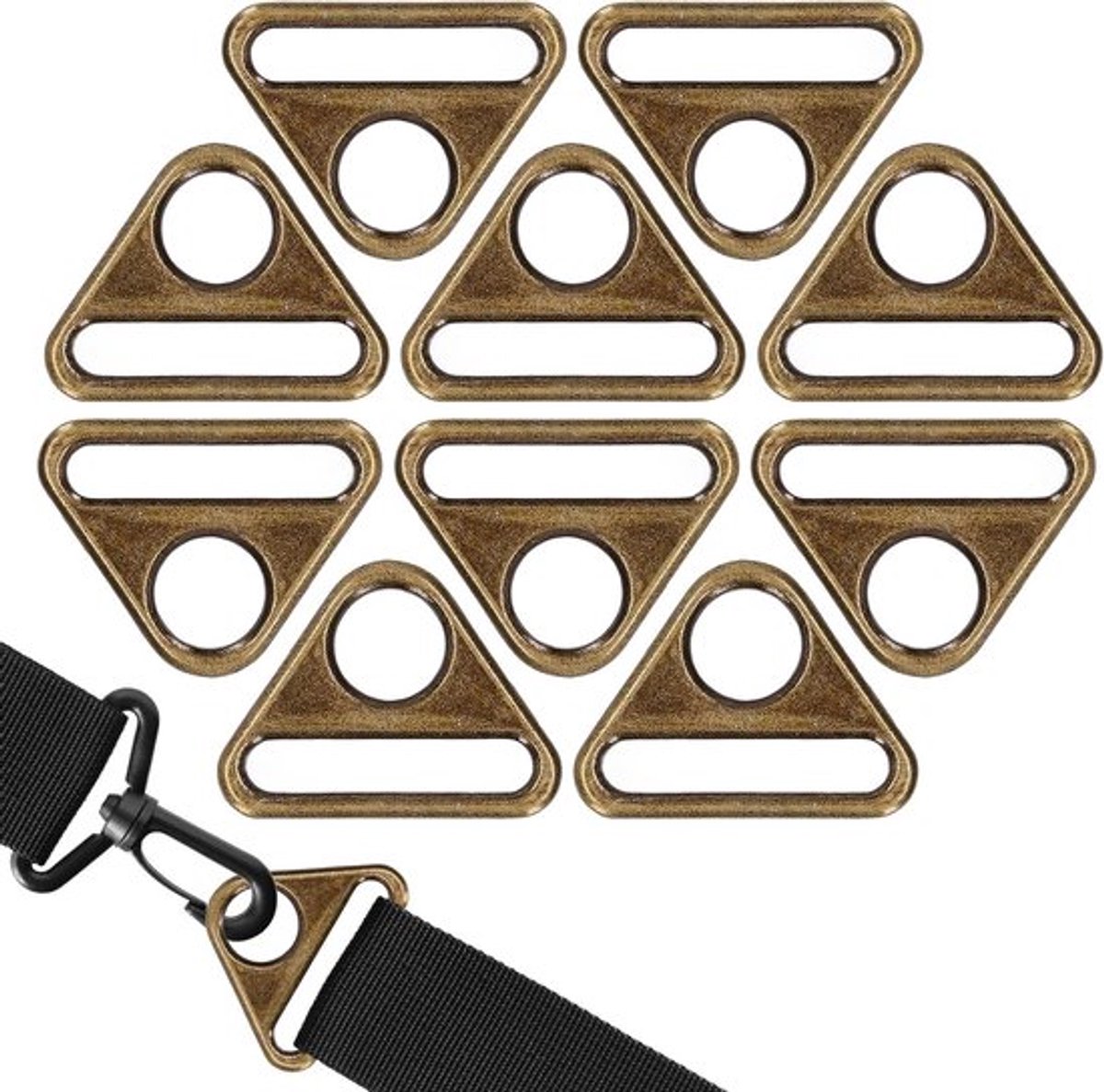 10 Stuks Verstelbare Gespen van Zinklegering, 38mm Verstelbare Sliding Buckle voor DIY Handwerk, Riemen, Rugzakken en Handtassen