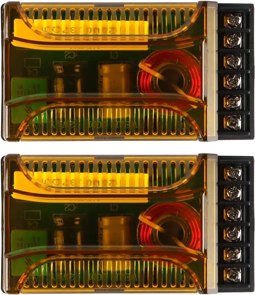 2 way speaker crossover 2 pack - speaker frequentieverdeling - duurzame ABS behuizing - verbeterde geluidskwaliteit - SnelShoppen