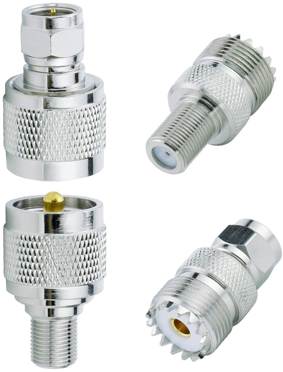 SnelShoppen - 4PCS UHF naar F Type Coaxiale Connector Kit PL-259 SO-239 UHF naar F Coaxiaal Adapter Set voor TV Antenne RG6 Kabel Draadloze LAN Appara