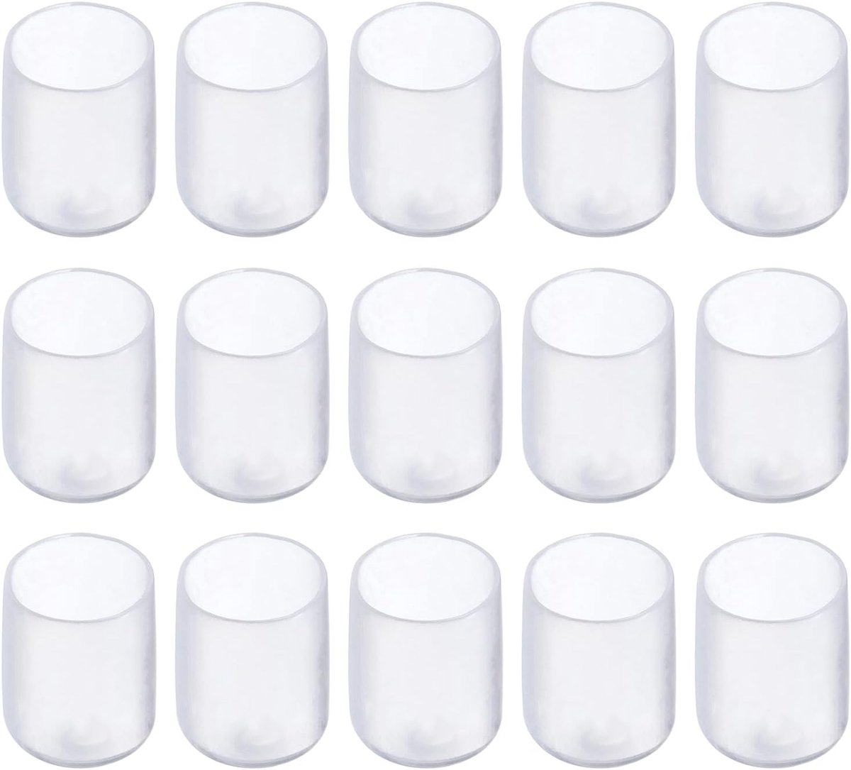 SnelShoppen - 15 Pack Schroefdoppen Rubber Eindkappen, 1/2" (12mm) ID - Transparant, Bescherming voor Schroeven, Bouten, Stangen, Waterdicht, Buitenge
