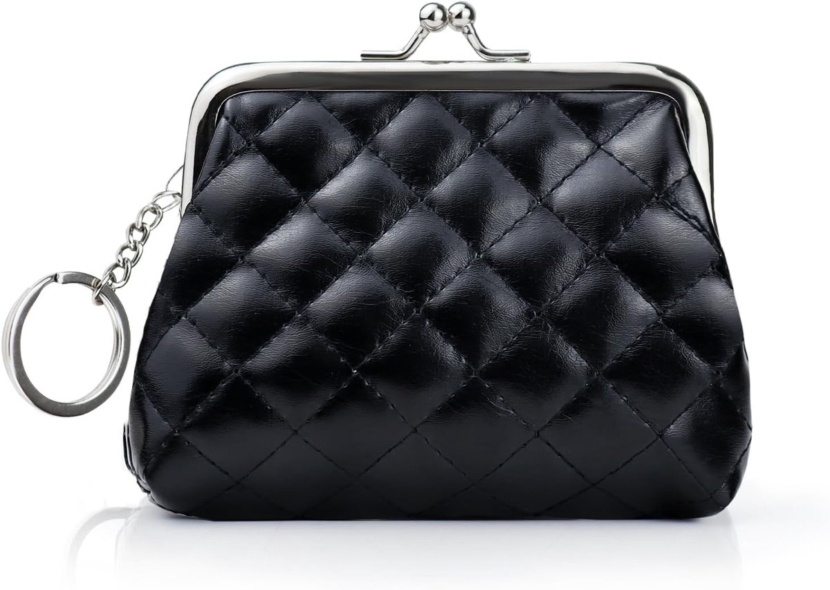 SnelShoppen - Dames Munt Portemonnee Mode Wallet Zachte Munt Portemonnee Leer Kleine Portemonnee Dames Muntzakje Mini Wallet met Clip Sluiting voor Ka