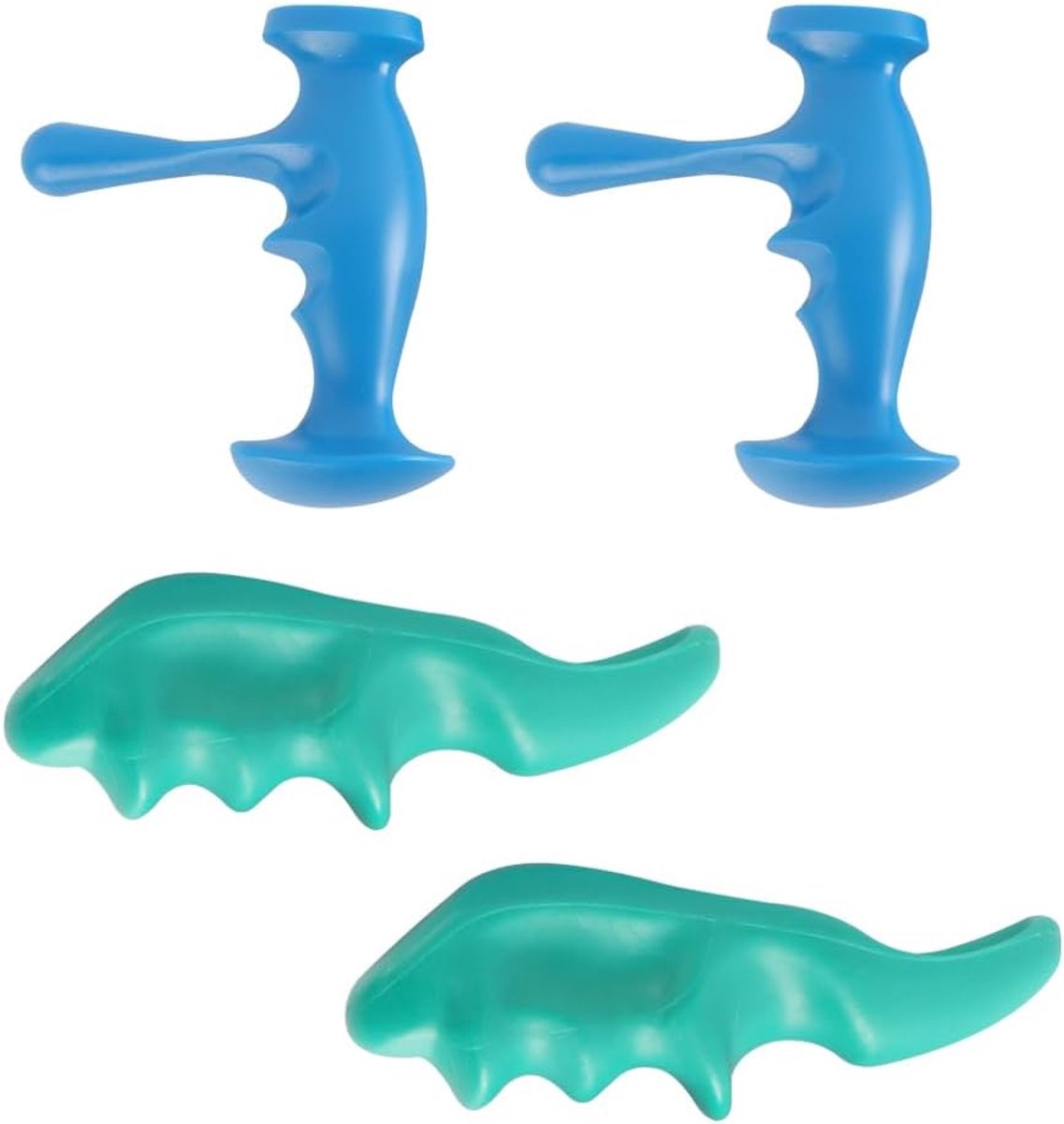 SnelShoppen - 4 Stuks Draagbare Trigger Point Massage Apparaten - Ergonomische Handmassage - Effectieve Plastieken Drukpunt Massager voor Zachte Drukp