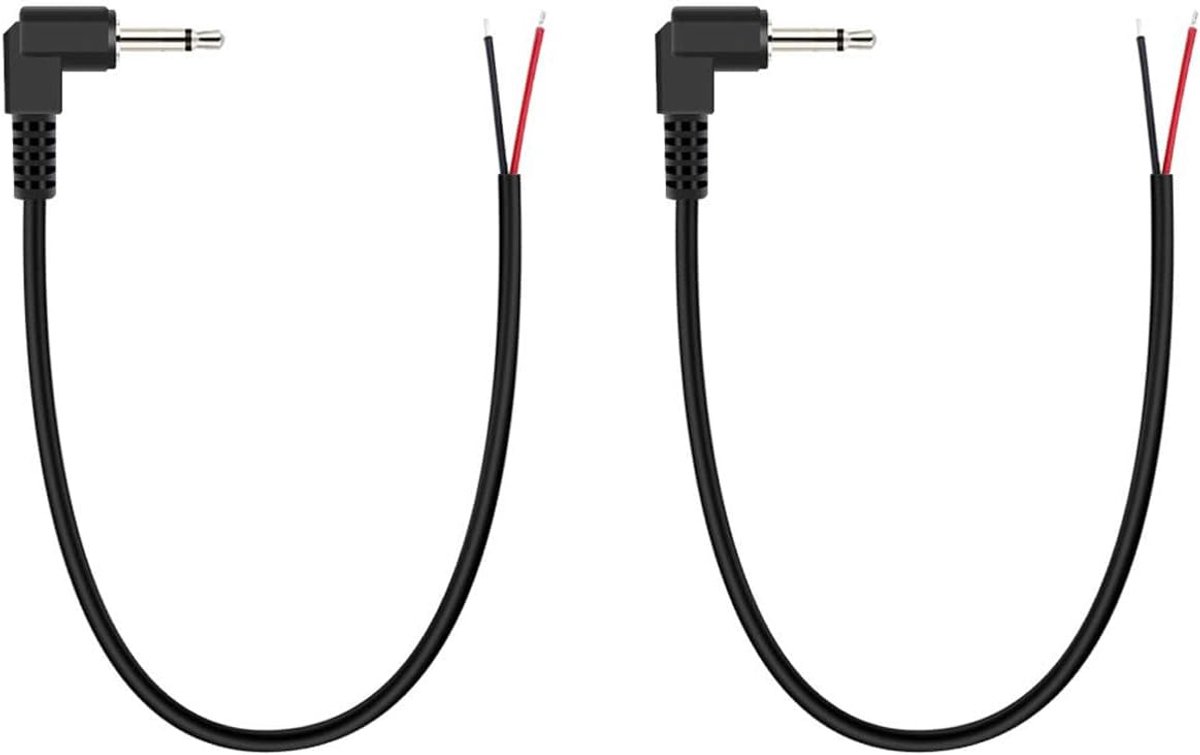 Audio kabel 90 graden 3.5mm male plug - 25cm rechter hoek - mono 2-polig - vervangingskabel voor audio apparaten - ShopVlot