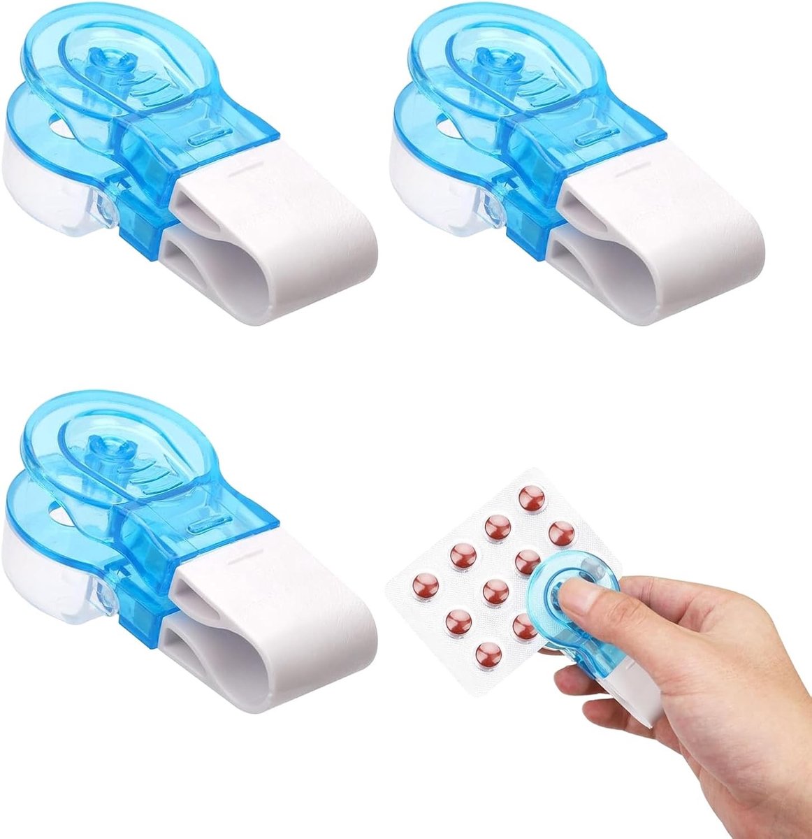 Compacte Pillendoos met 3 Compartimenten, Handige Tablet Dispenser en Contactloze Pillenverzamelaar voor Eenvoudig Pillenbeheer