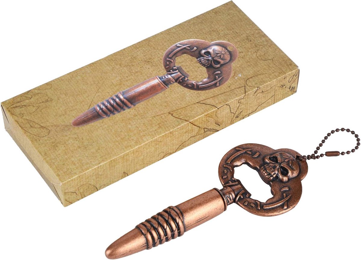 SnelShoppen - Draagbare Flesopener met Skeletpatroon - Vintage Zinklegering - Perfect voor Bar, Keuken, Feestdagen, KTV en als Cadeau voor Mannen en V