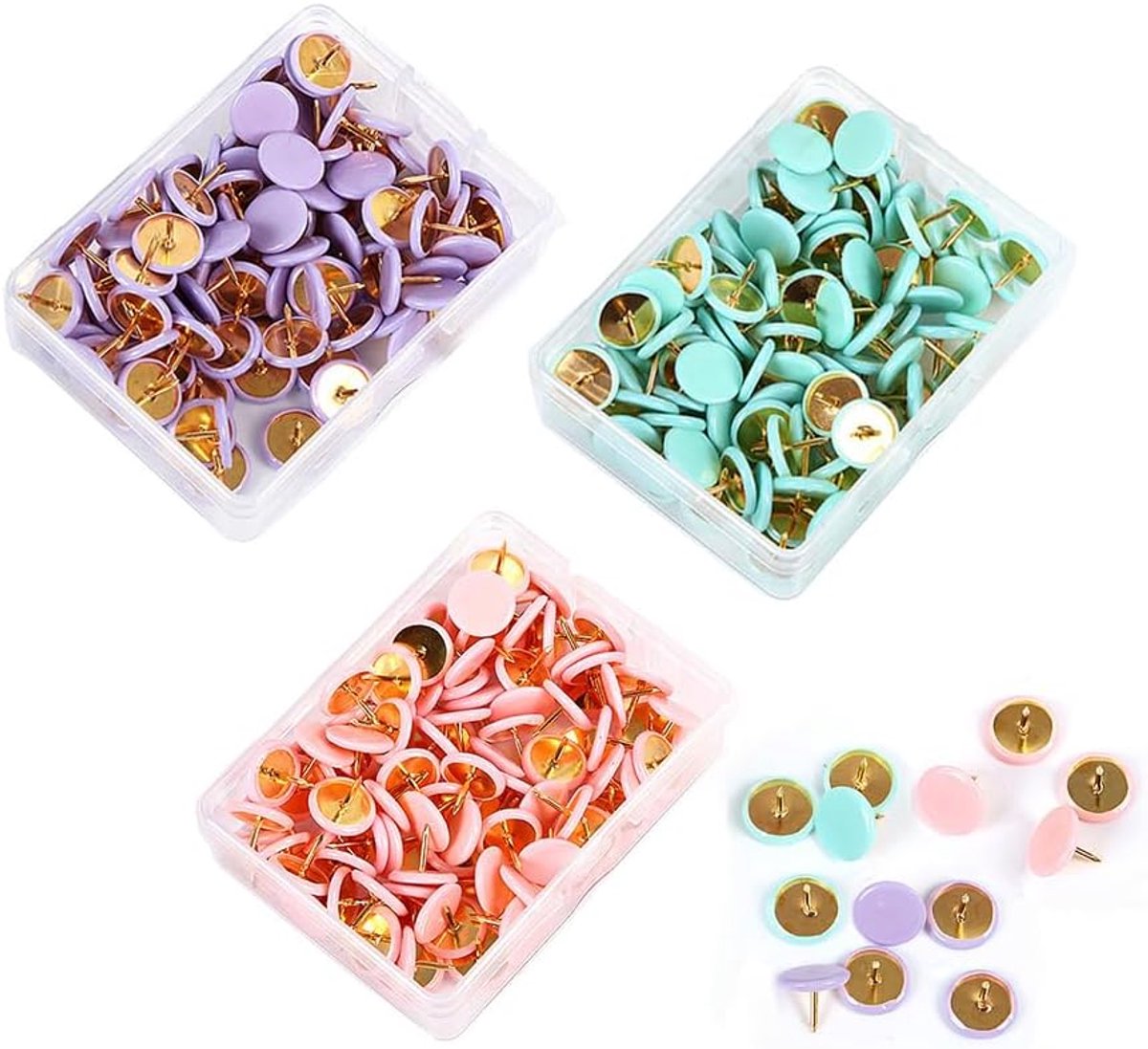 300 Pcs Cork Board Push Pins Thumb Nails for Office, School, Map, Photo Wall - ShopVlot