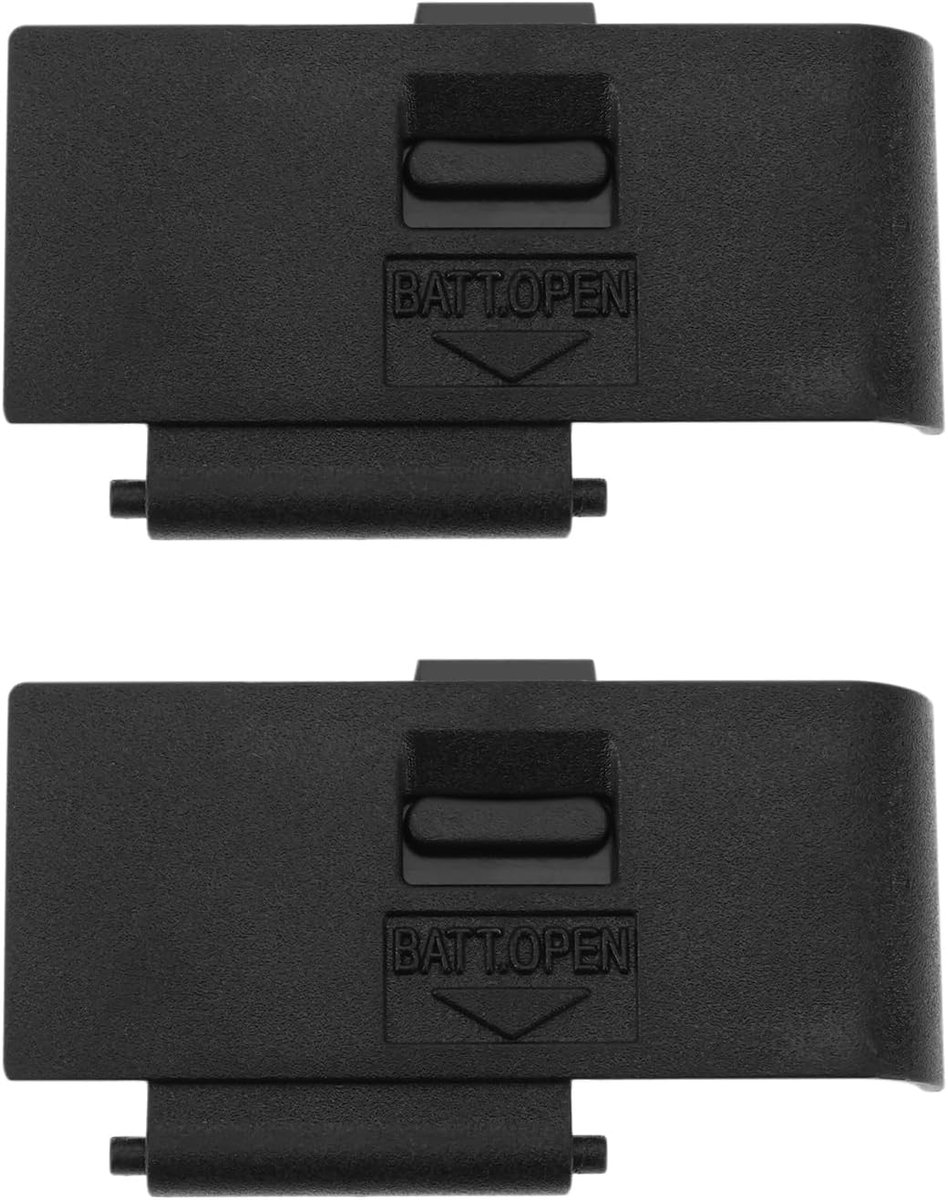 SnelShoppen - 2x Camera Accu Deur Deksel Lid Snap-On Kap Geschikt voor Canon EOS 550D Rebel T2i Kiss X4, Zwart, Duurzaam en Lichtgewicht, Perfect voor