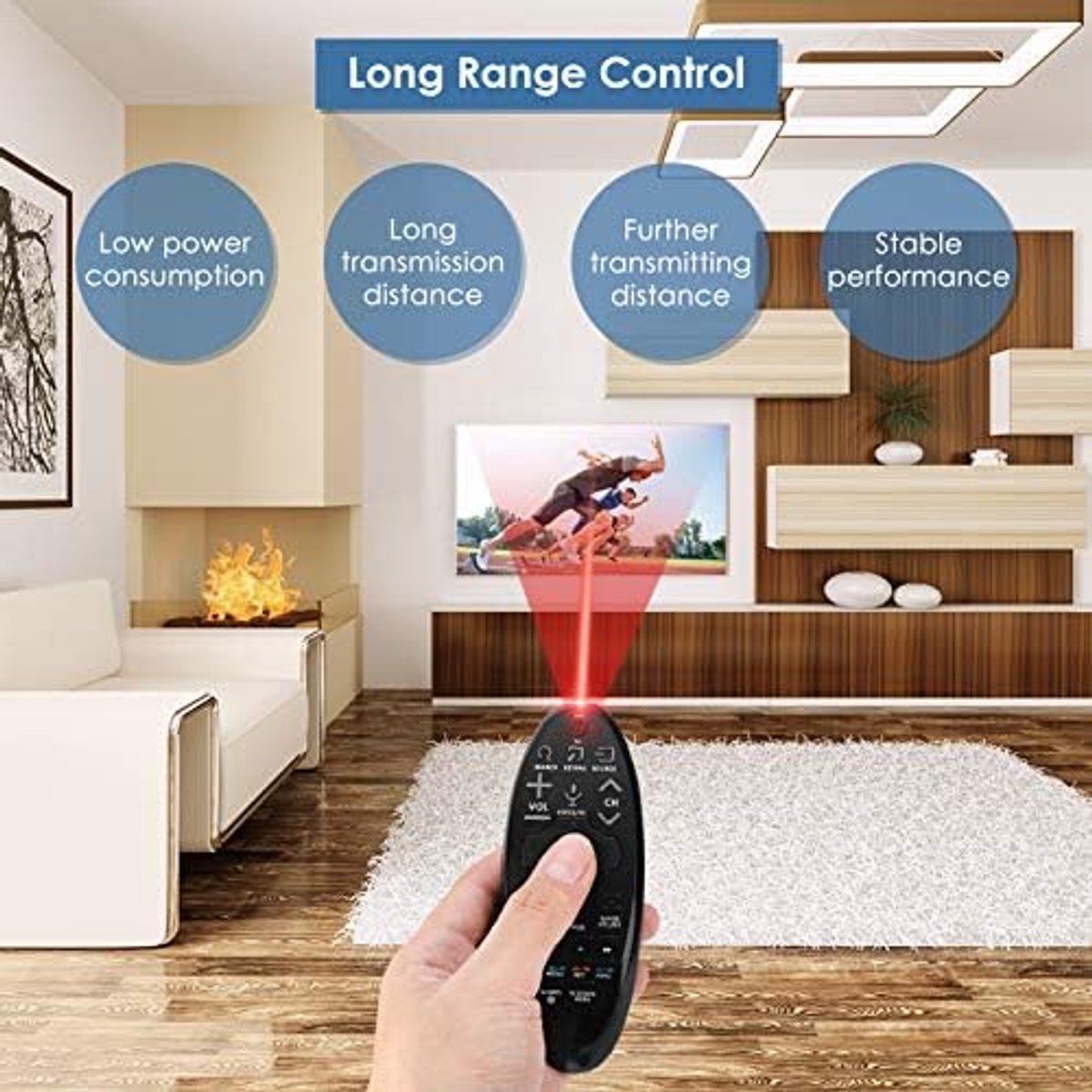 SnelShoppen - Universele Smart TV Afstandsbediening Vervanging voor LED LCD TV - Ergonomisch Ontwerp - Geschikt voor RBN59-01185F BN59-01185D - Duurza