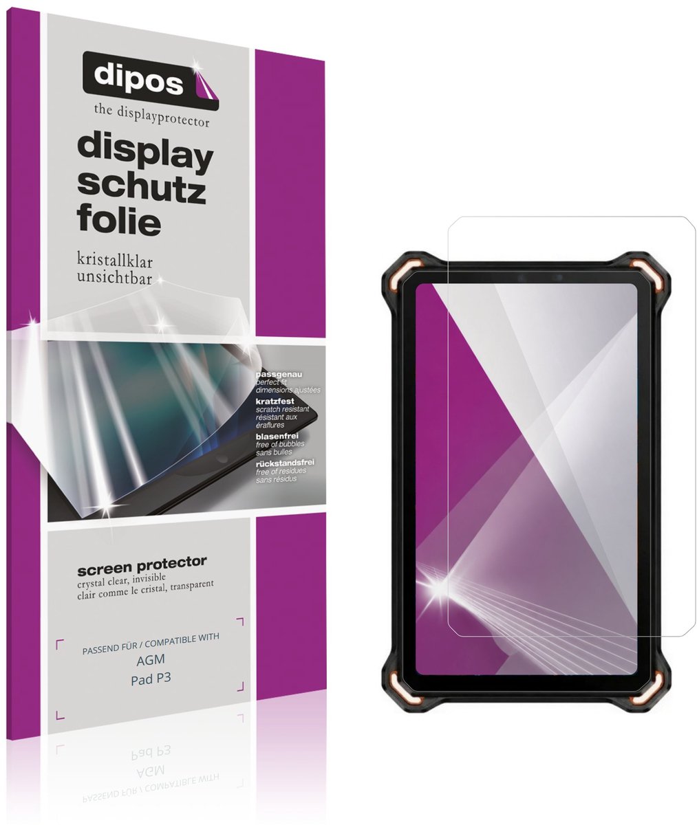 dipos – 2x Beschermfolie geschikt voor AGM Pad P3 | Krasbestendige & heldere Screenprotector Ultra-Thin