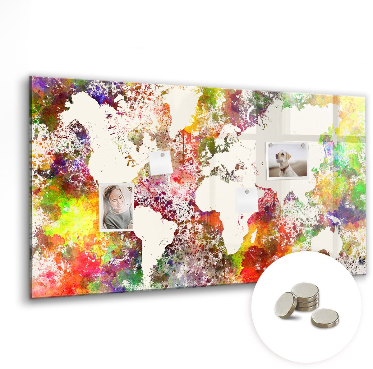 Coloray Glazen Magneetbord - Magnetisch Bord Cacao - 120x60 cm - Veelkleurig Magneetbord - Magnetic Board - Keuken Decoratie