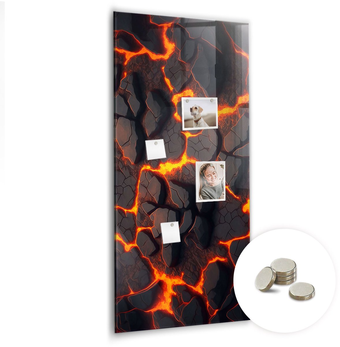 Coloray Glazen Magneetbord - Magnetisch Bord Pizza-ingrediënten - 60x120 cm - Zwart Magneetbord - Magnetic Board - Keuken Decoratie