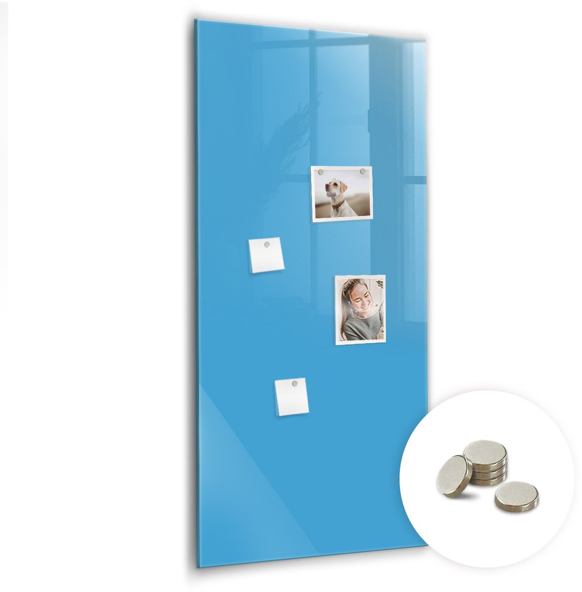 Coloray Glazen Magneetbord - Magnetisch Bord Oranje kleur - 60x120 cm - Blauw Magneetbord - Magnetic Board - Wanddecoratie