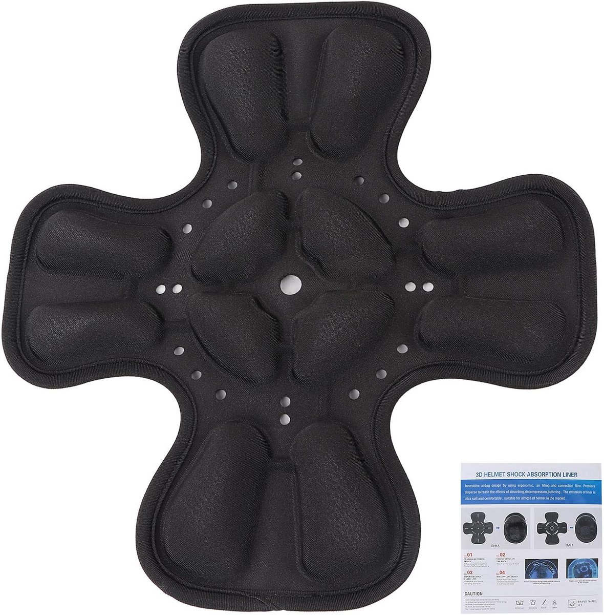 SnelShoppen - Universele Motorhelm Cover Set, Motorhelm Kussens, 360° Hoofd Bescherming, 3D Luchtzak, Schokabsorptie, Beschermende Kussens Voorzijde (