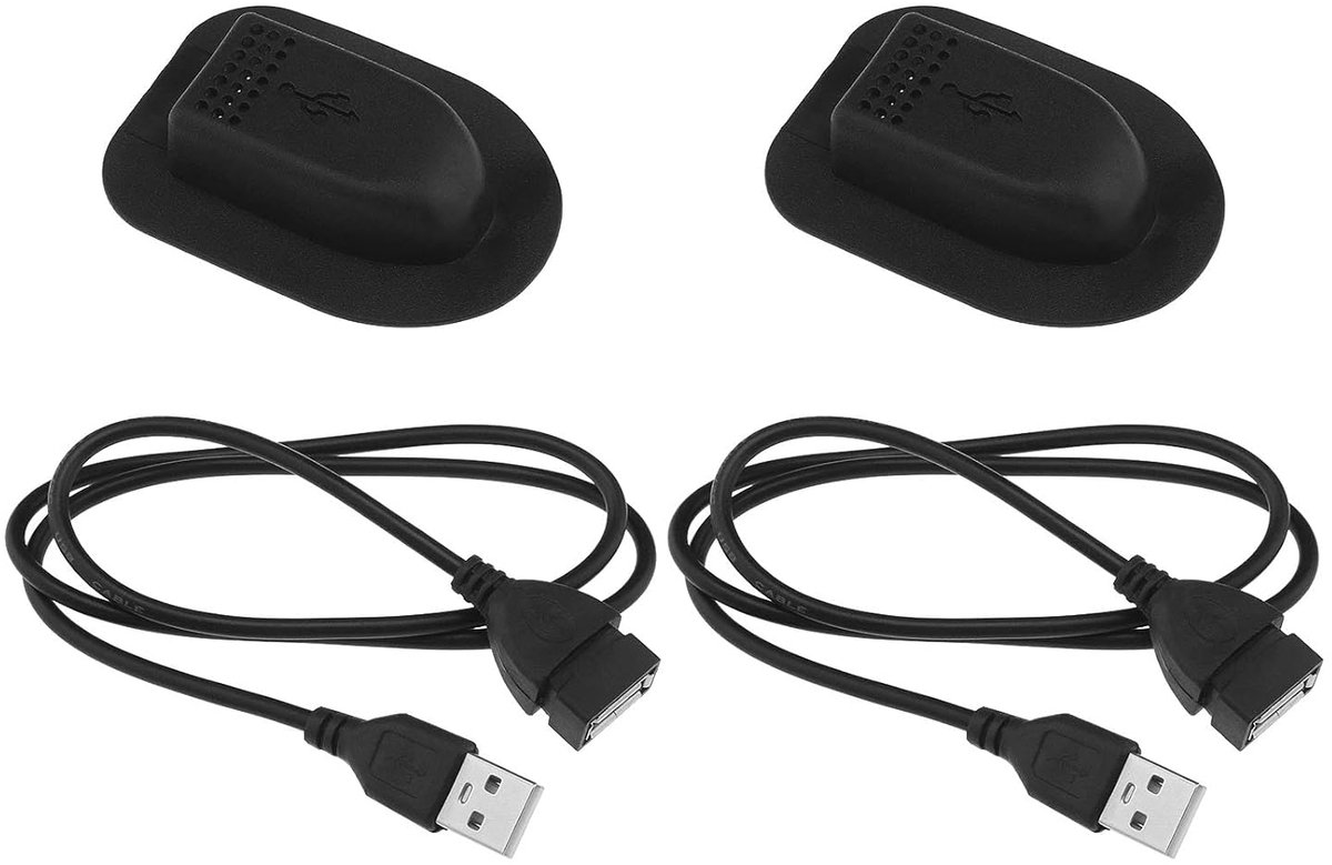 SnelShoppen - USB 2.0 Oplaadkabel USB 2.0 Mannelijk naar USB Vrouwelijk Paneelmontage voor Werkrugzak USB Oplaadpoort, Zwart