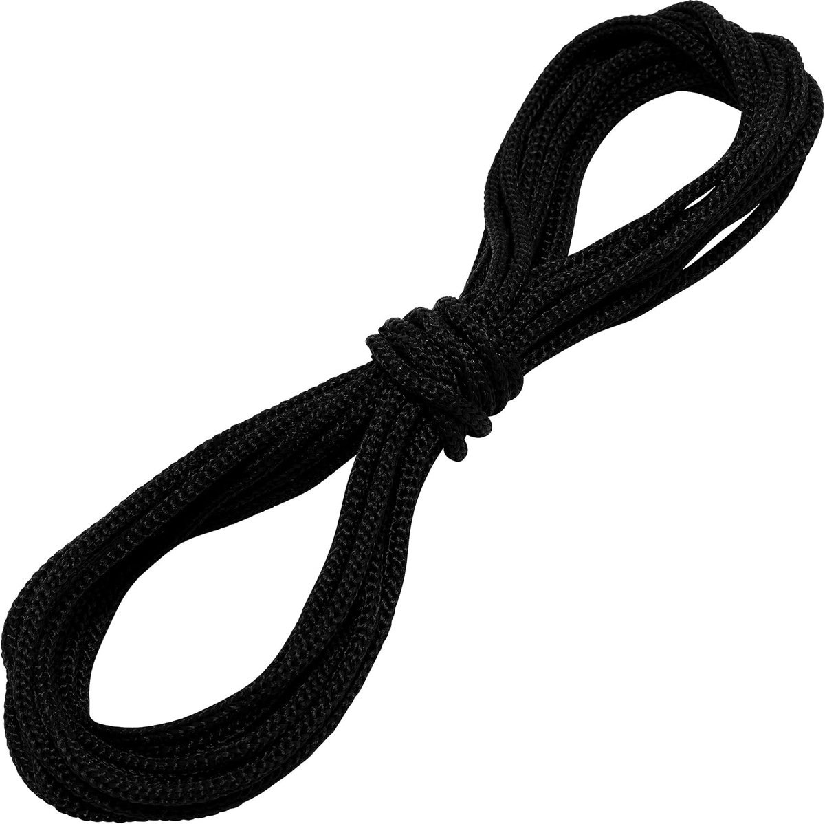 Decoratief gevlochten koord 5 meter, zwart polyester