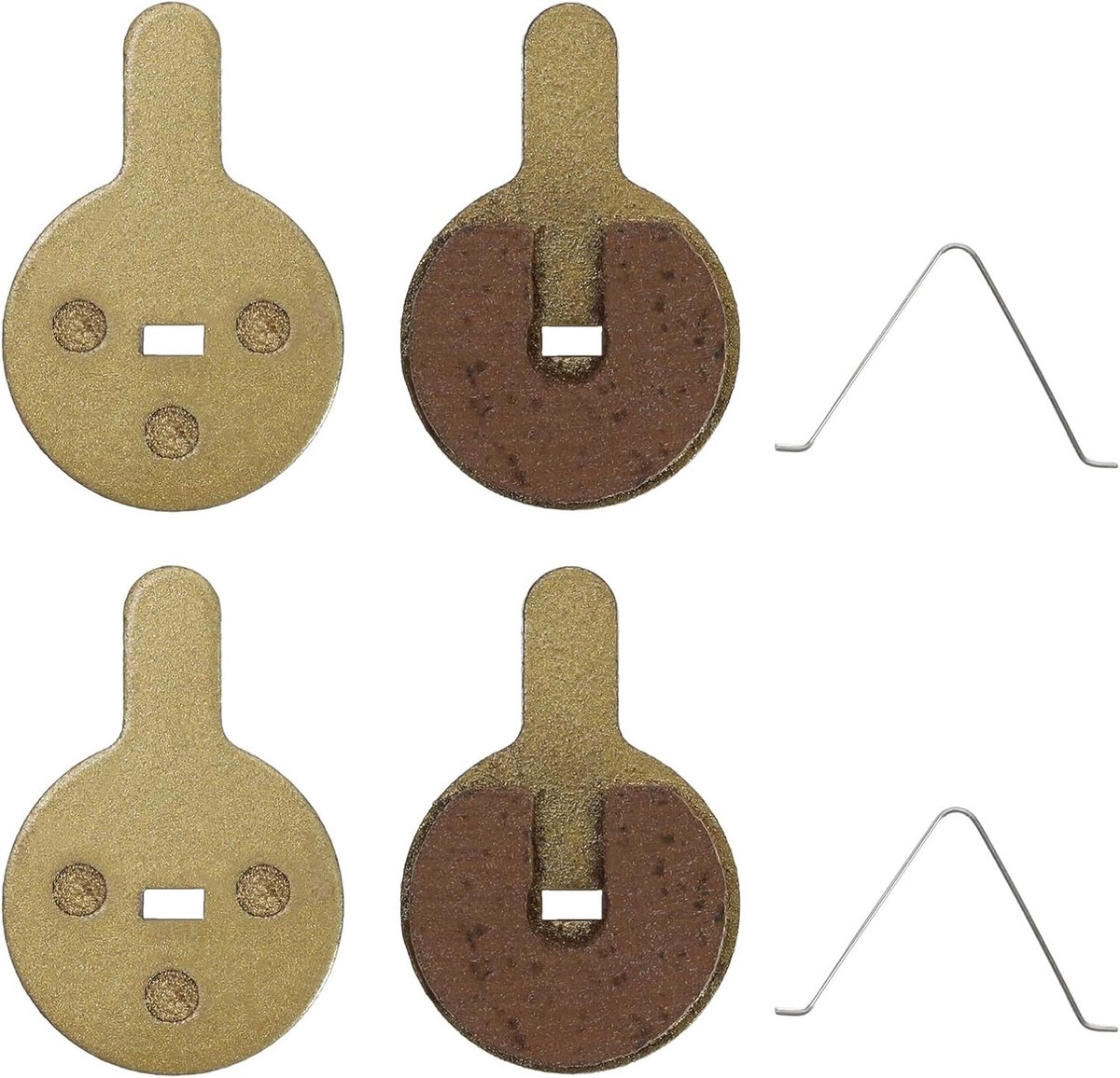 SnelShoppen - 2 Paar Scooter Schijfremblokken Geschikt voor Kugoo G2 Pro, Koper Basis, Volledig Metalen Remblokken, 33.3x22.3x3.9mm, Goud, Scooter Acc