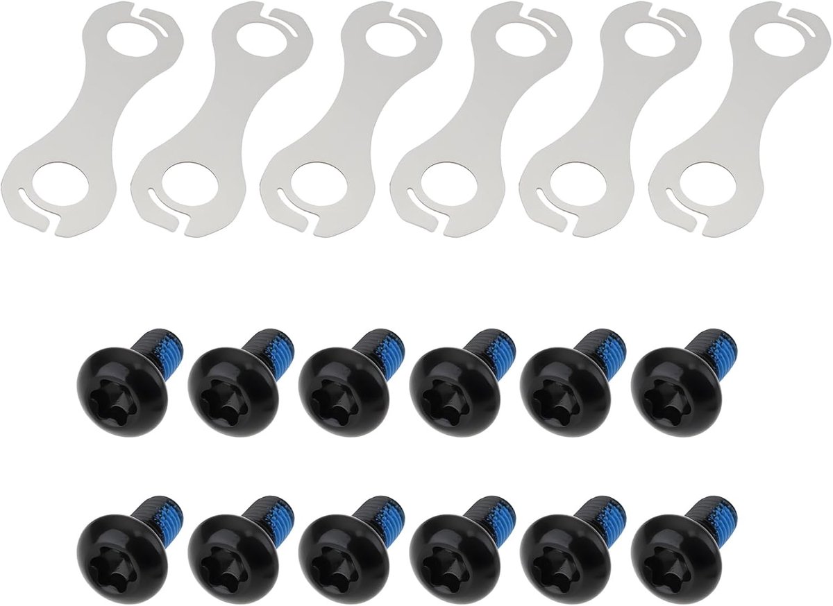 SnelShoppen - 2 Sets Fiets 6 Gat Remschijf Bouten Veiligheidsring T25 Y8KT98010 Geschikt voor Shimano 6 Bolt Remschijven