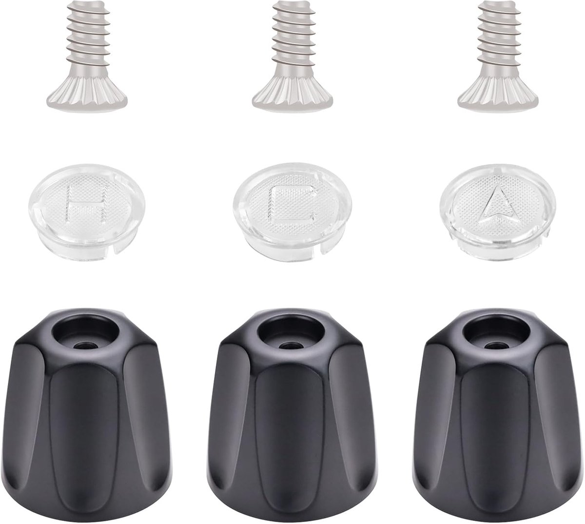 SnelShoppen - 3PCS Doucheknop Vervanging, Zwarte Douchehendel, Douchehendel Vervangingsset, 3 Knoppen Douche Badkuip Kraan Set Inclusief 1 Warm 1 Koud