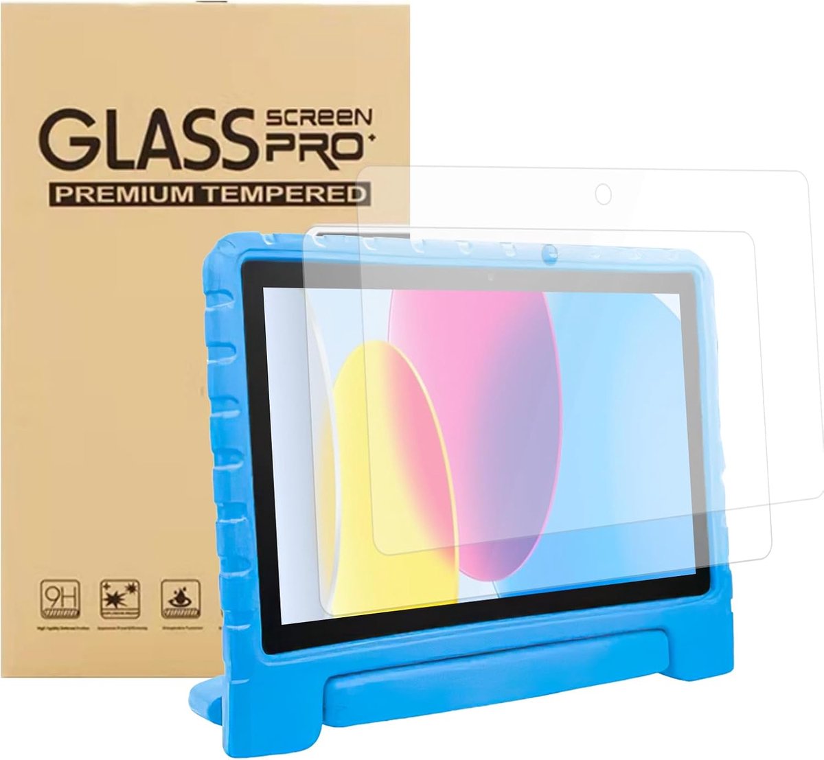 SnelShoppen - 2 Pack Screen Protector voor 8/8 Plus/8 Kids Tablet 2024/2022/2020 Tempered Glass Schermfolie Ultra Helder Anti-Kras Bubbelvrij Anti-Vin